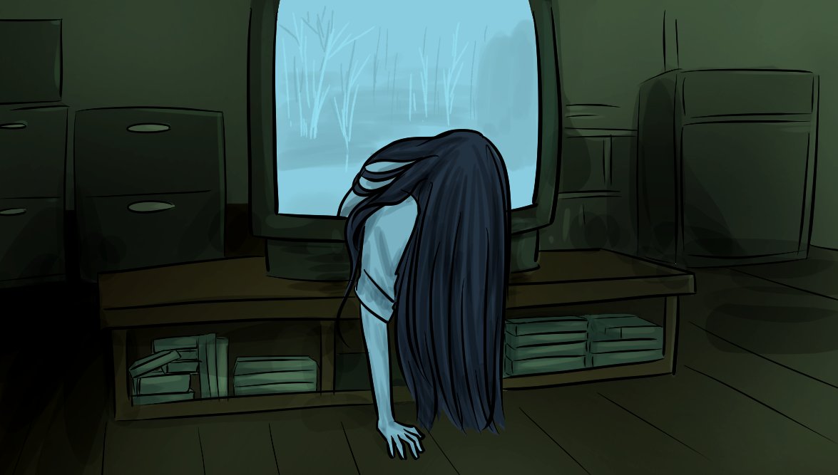 New episode of My Genie Boyfriend is up!!

Once we realized this episode was going to fall so close to Halloween, we had to have Elle and Lief watching a horror movie together!!

Can you guess it by the image?!

Art by the amazing @beta1042 !!

 #ring #illustration