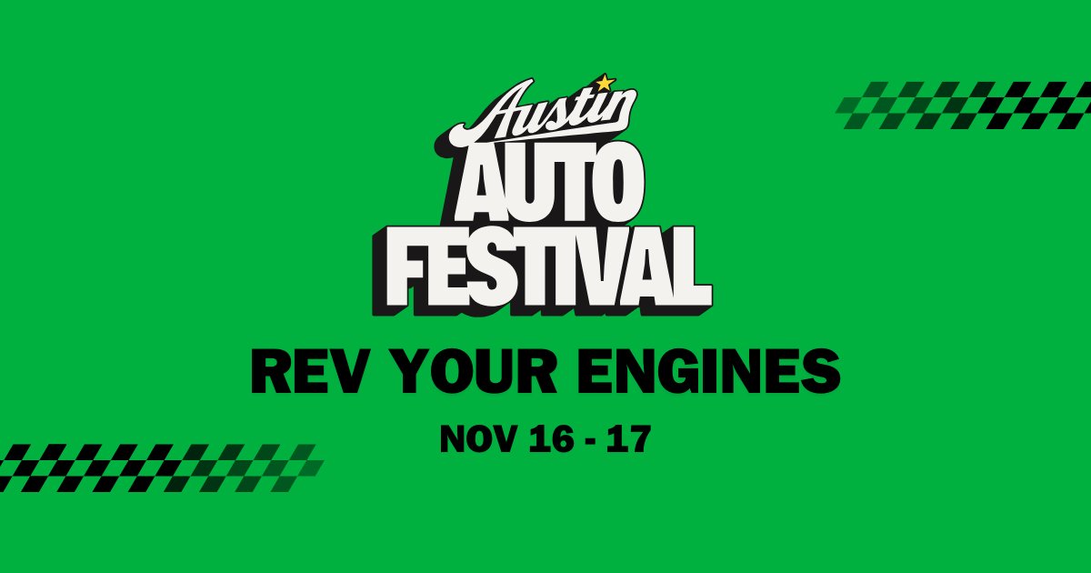 AustinAutoFest's tweet image. Rev up, Austin! 🏎️ The Auto Festival takes over Q2 Stadium Nov 16-17.
Cars, gaming, family fun &amp;amp; more! From test drives to tournaments, we're bringing automotive excitement to life.
🎟️ austinautofest.com/tickets/