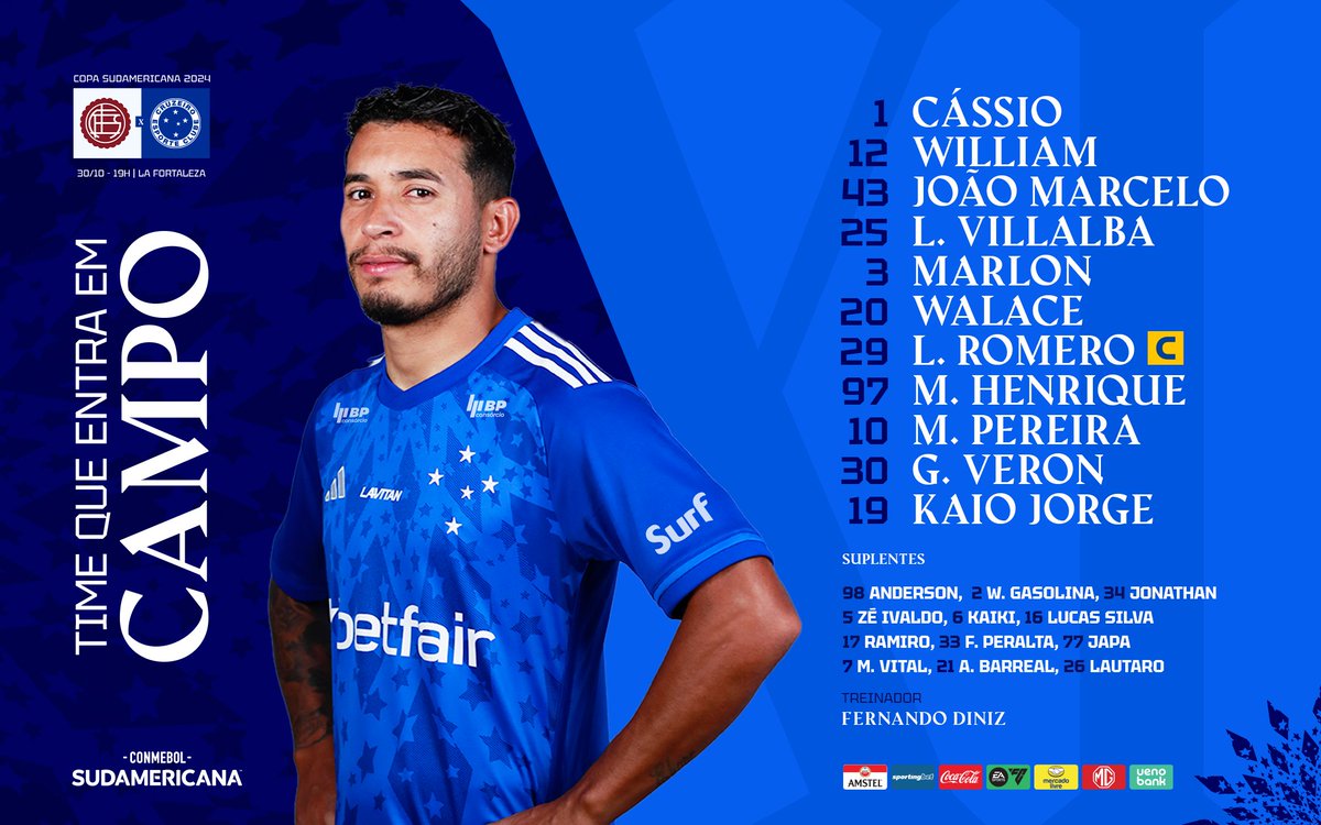 🦊📝 Cruzeiro escalado para a decisão da semifinal contra o Lanús!
VAMOS PELA CLASSIFICAÇÃO!

#LANxCRU #LaBestiaNegra