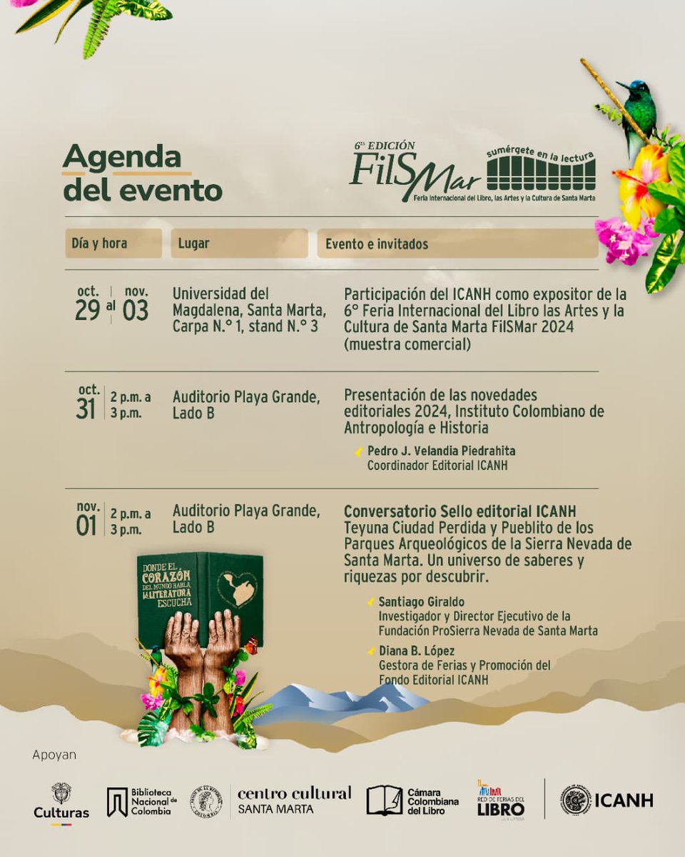 Seguimos en modo #FeriaFiLSMar con <a href="/El_Icanh/">Instituto Colombiano de Antropología e Historia</a> 

Encuentran nuestros libros en el stand y mañana y el viernes pueden sumarse a nuestros eventos. 

<a href="/FeriaFiLSMar/">Libro - Arte - Cultura</a>