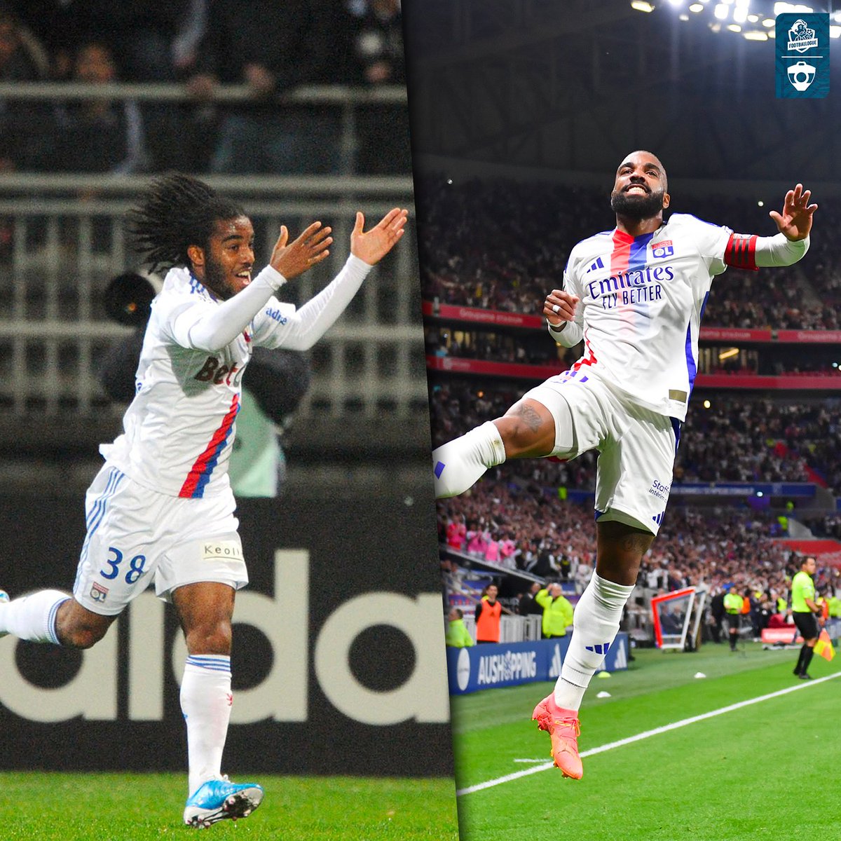 Footballogue's tweet photo. Il y a 14 ans jour pour jour, Alexandre Lacazette inscrivait le tout premier but de sa carrière en Ligue 1 à l'âge de 19 ans ! ❤️💙

Maintenant, Lacazette c'est : 

👕 275 matchs de Ligue 1 / ⚽️ 147 buts 

🥈 2e meilleur buteur de l'histoire du club 

© Capitaine du club 

Pour la petite histoire, son 1er but en L1 a été marqué à la 69e minute...comme un symbole 🦁