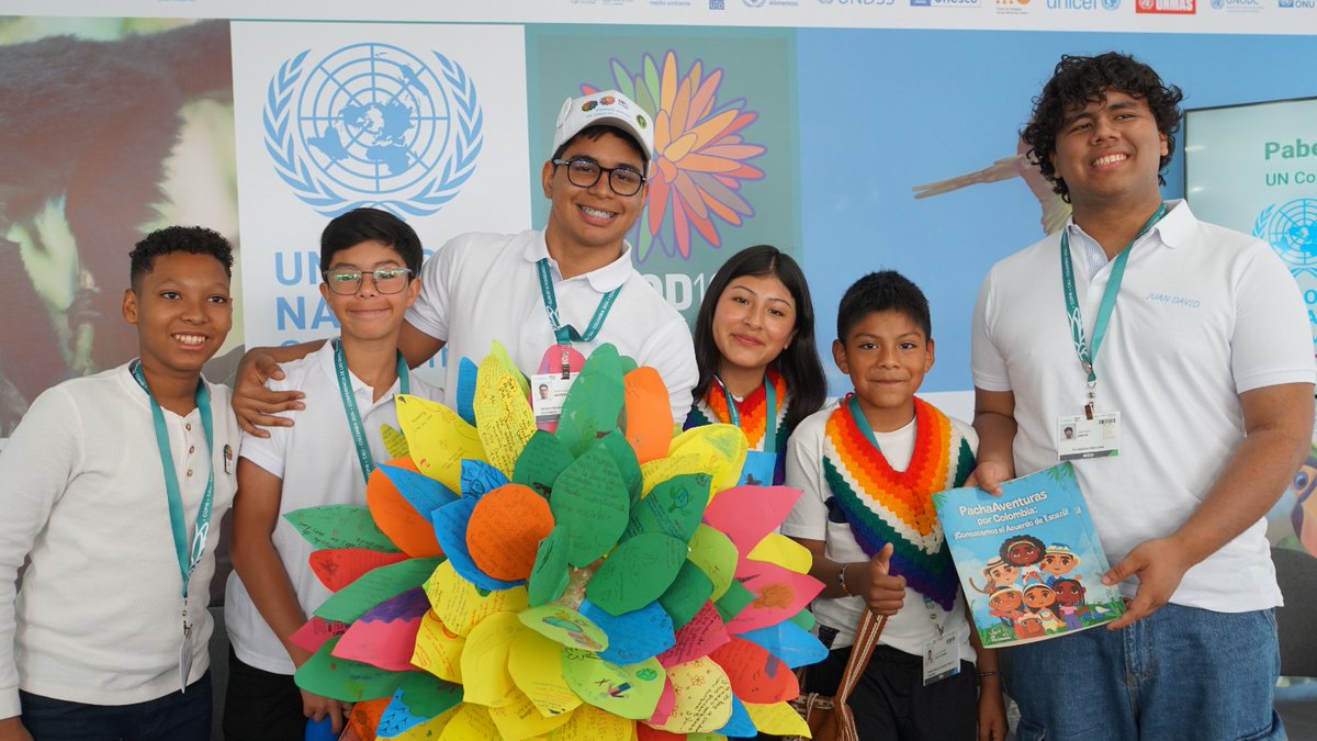 UNICEFColombia's tweet photo. Incluir a las niñas, niños y adolescentes en los textos finales en las negociaciones de la #COP16Colombia es fundamental para garantizar su bienestar, supervivencia y derecho a vivir en ambientes limpios, sanos y sostenibles. #ChildrenOurPriority https://t.co/f2Ae2be28r