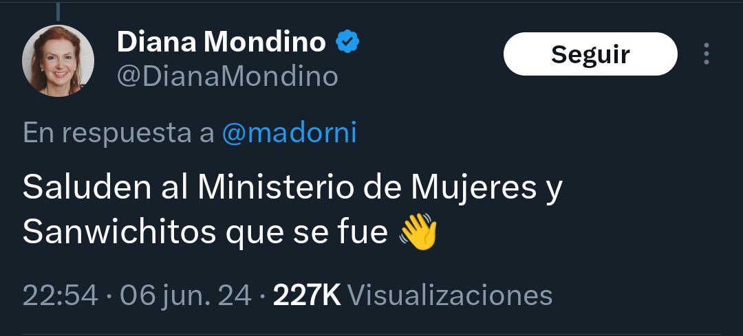 MrFlork_'s tweet photo. Saluden a Diana Mondino, alias Woody Teeth, que se va. https://t.co/tMC5ZRWxLA