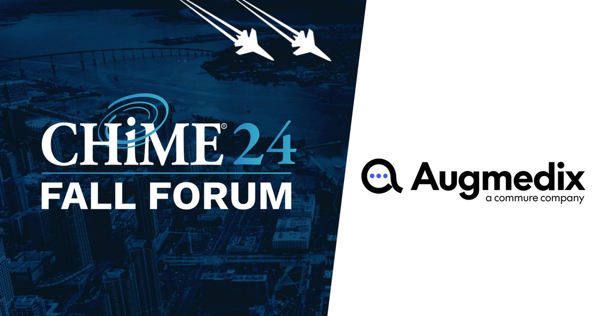 augmedix's tweet photo. Proud to be attending #CHIME24Fall Forum! 🤝 Can’t wait to connect, collaborate, and help transform healthcare together! See you in San Diego! Register now! https://t.co/6M4xGAt4UA #CHIME24 #DigitalHealthMavericks #HealthcareTransformation https://t.co/iIaNxMBLSh
