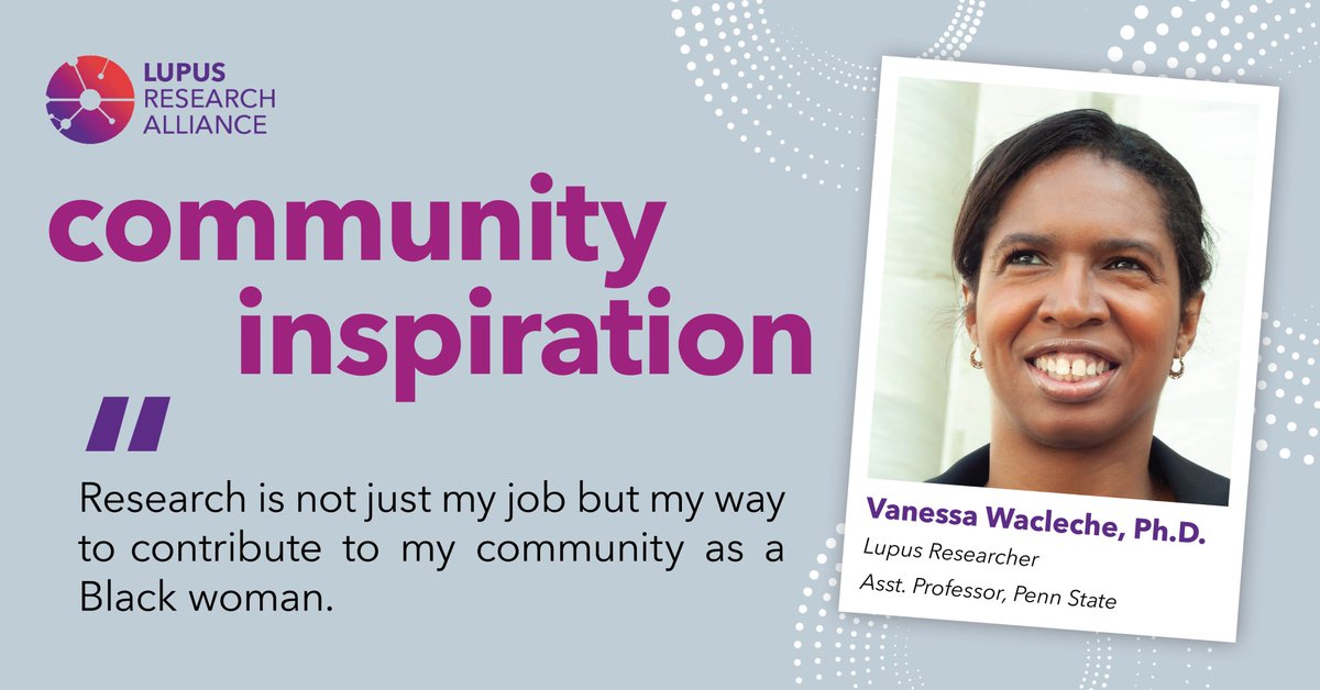 LupusResearch's tweet photo. We’re pleased to share an inspiring story in our #CommunityInspiration blog series that highlights the incredible impact one dedicated community member is making on lupus research.
Meet Dr. Vanessa Wacleche, an inaugural recipient of the LRA Diversity in Lupus Research Postdoctoral Award, which empowers exceptional early-career scientists from underrepresented minority groups in science. Dr. Wacleche views her role as a researcher as a vital way to support her community.
Read more about her journey and how she is an emerging leader in conducting research that can benefit people with lupus: https://t.co/yWbSOW3n4Z
#Lupus #LupusResearch #Lupuscommunity