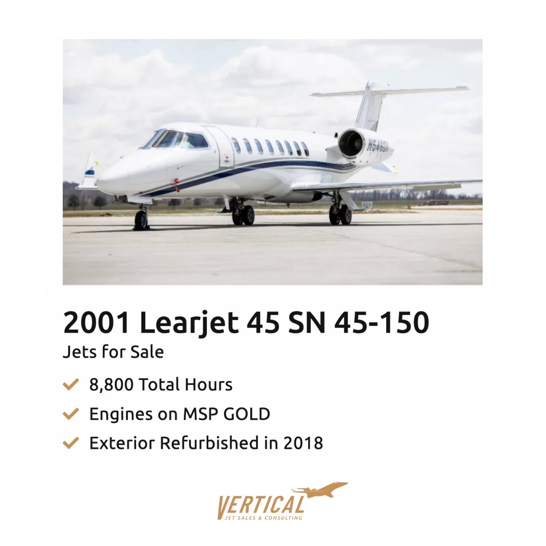 VerticalJS's tweet image. Classic blue and gray stripes, refurbished exterior, pristine interior to accommodate up to 8 passengers. Is this the jet you’re looking for? See all the details on our inventory, and discover more available options too:

verticaljetsales.com/portfolio-item…

#ClassicJet  #VerticalJetSales