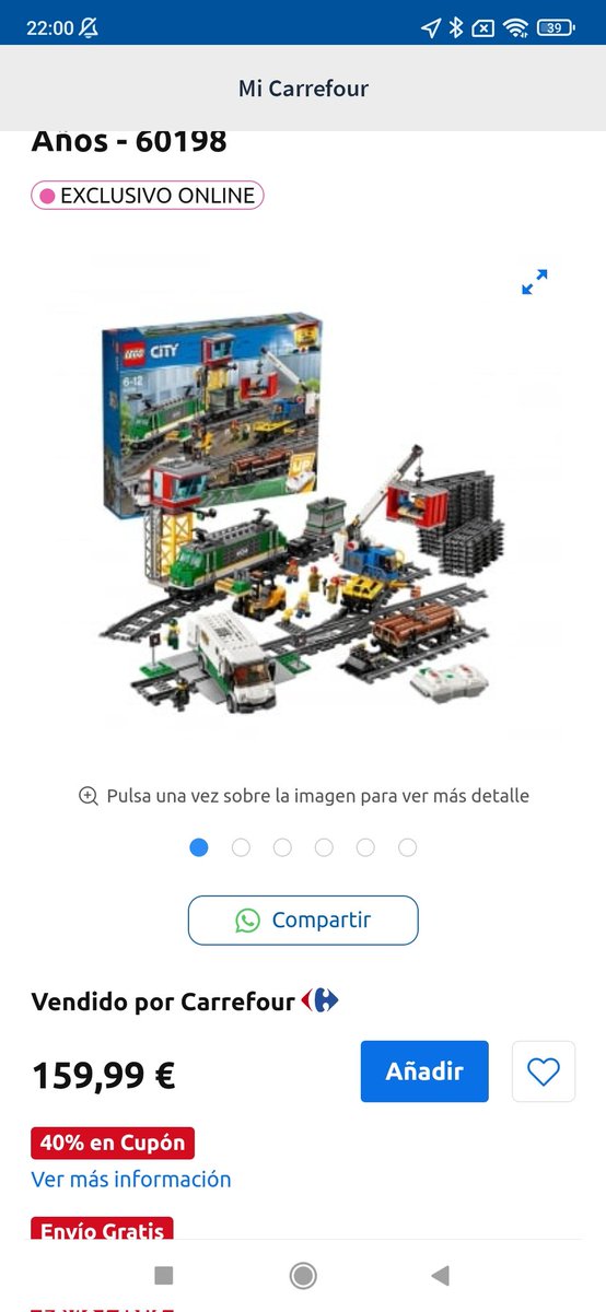 nacho_este's tweet photo. @BreoganPontes @CarrefourES No se pero captura de ahora mismo 30/10/2024 a las 22:00 y sigue a 159,99€ 🤷‍♀️🤷‍♀️🤷‍♀️🤷‍♀️ https://t.co/ORlpQpgENa