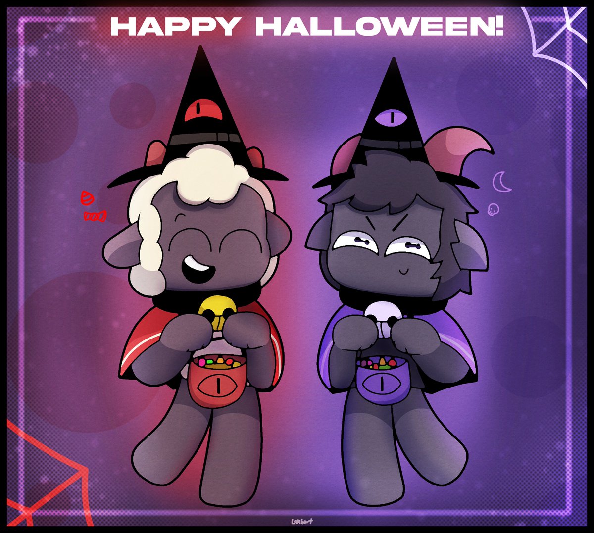 Time to do some trick or treat!!! 🐑🐐🎃
#cultofthelambfanart #cultofthelamb 
#Halloween