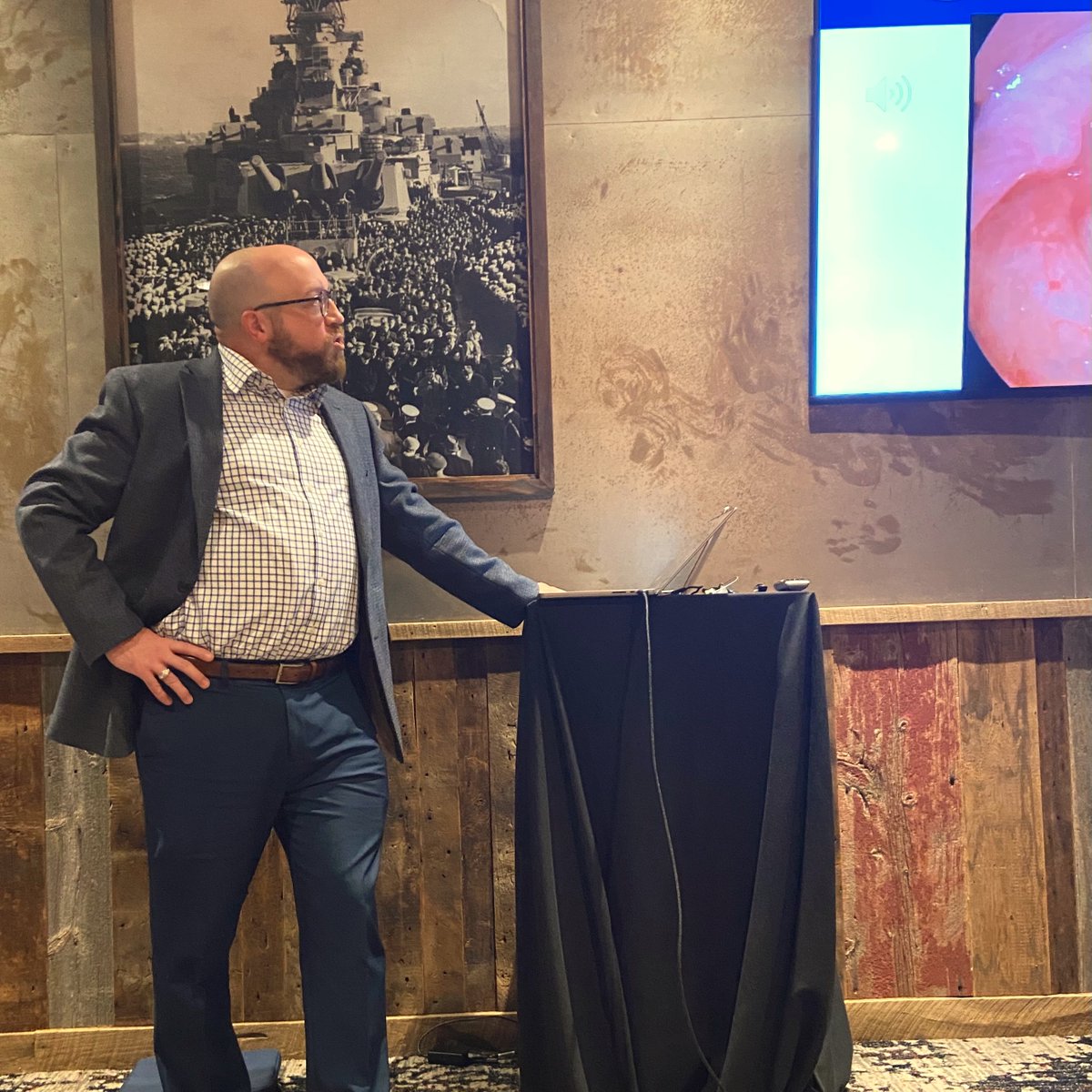 STLvoicedoc's tweet photo. I had the pleasure of presenting a case on obstructing intubation granulomas at the annual Sound Health ENT Interesting Case Conference last night. The event saw a strong turnout from local ENTs across St. Louis

#laryngology #otolaryngology #voice #airway #intubation #granulomas https://t.co/huhTKmifzi