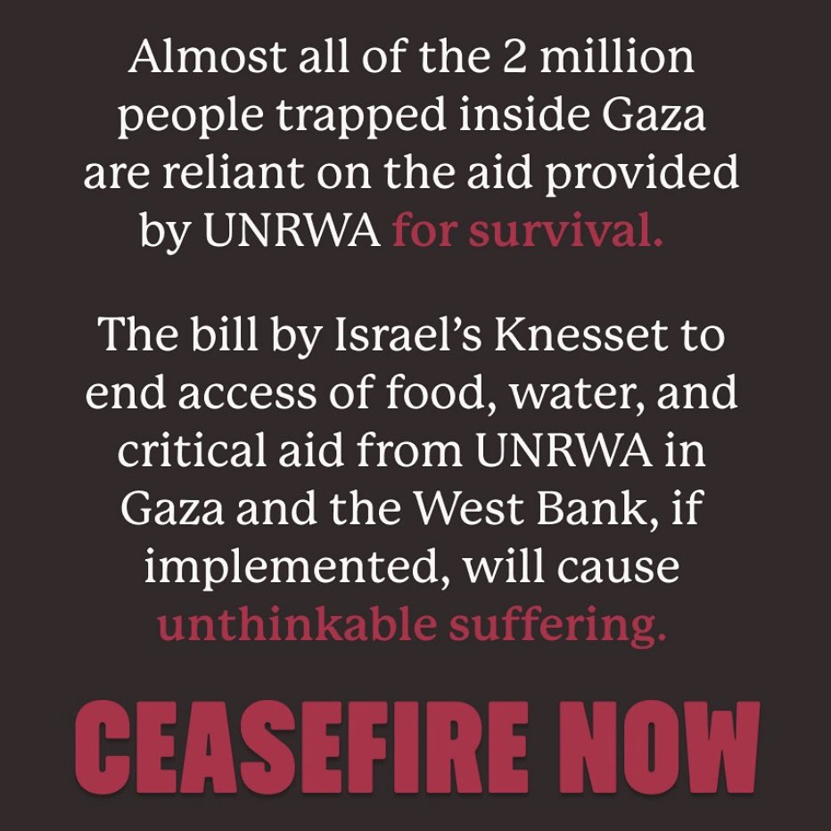 90% of the Gaza population faces food insecurity &amp; children are malnourished

Passing this cruel bill would prevent essential humanitarian aid from international organisations - that cannot be allowed to happen

Families in Gaza need food, water, medicine &amp; shelter #CeasefireNOW