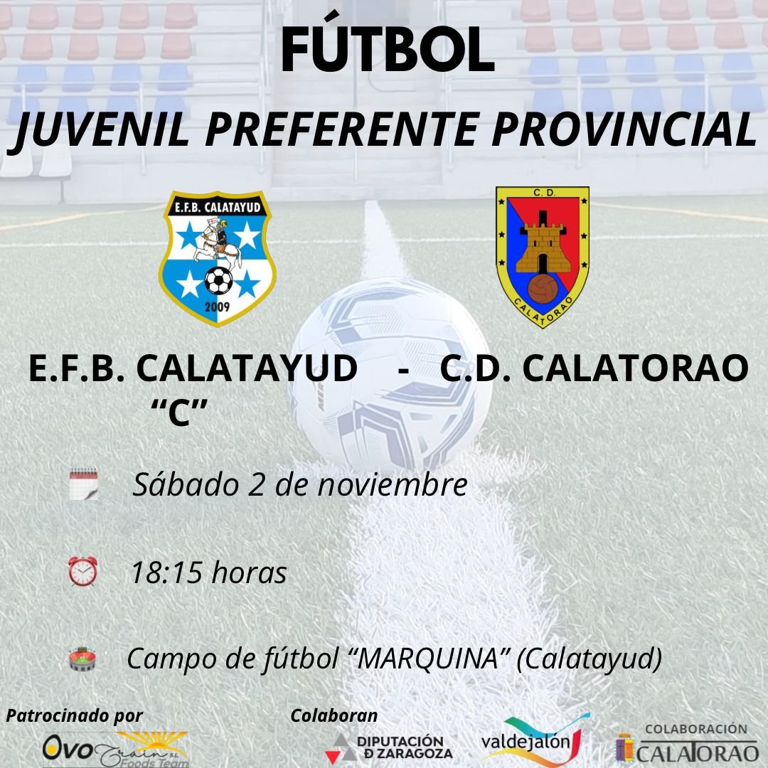 cd_calatorao's tweet photo. Aún siendo puente, nuestros equipos no paran!
Los Juveniles viajan el sábado a Bilbilis, mientras que el Regional juega en casa contra el Ólvega. 
No hace frío para alentar a los nuestros! Vuestro apoyo es importantisimo!
Aupa Cabaxa 🔴 🔵 https://t.co/jwT2bptI10