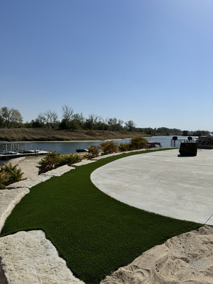 GreensNebraska's tweet photo. Want a change from the sandy beach?🏝️ 

This client loves their new luxury yard that adds color and value to their property.

Our team can incorporate your existing landscape into the design, like this intricate flagstone path!

Give us a call to get your project started!📲 https://t.co/cddRpyTJ3H