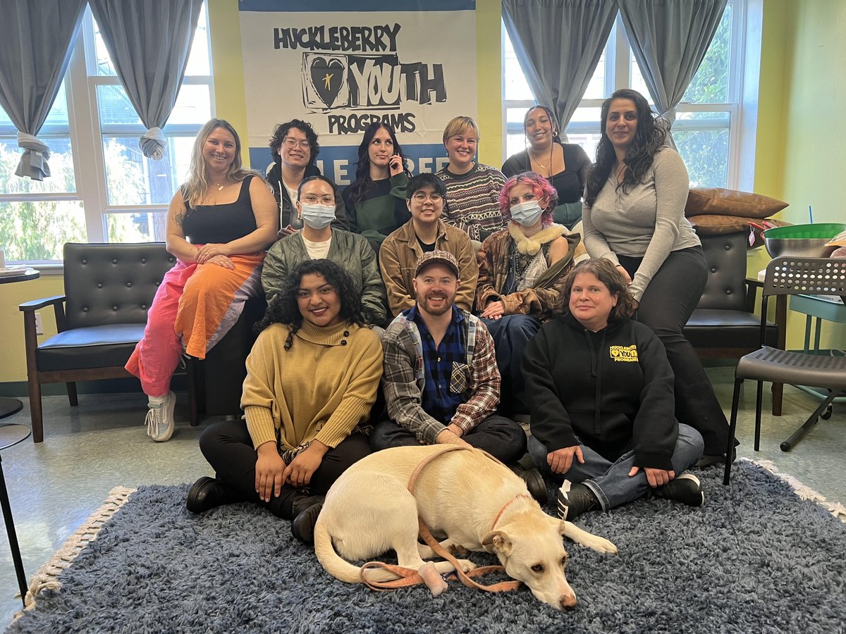 October is National SUBSTANCE ABUSE PREVENTION MONTH! Our Health Ed teams in Marin &amp; SF focus on harm reduction strategies aimed at reducing negative consequences associated with drug use.

Pictured: Huckleberry Youth Health Center team in SF (and Bagel) @ 555 Cole St.