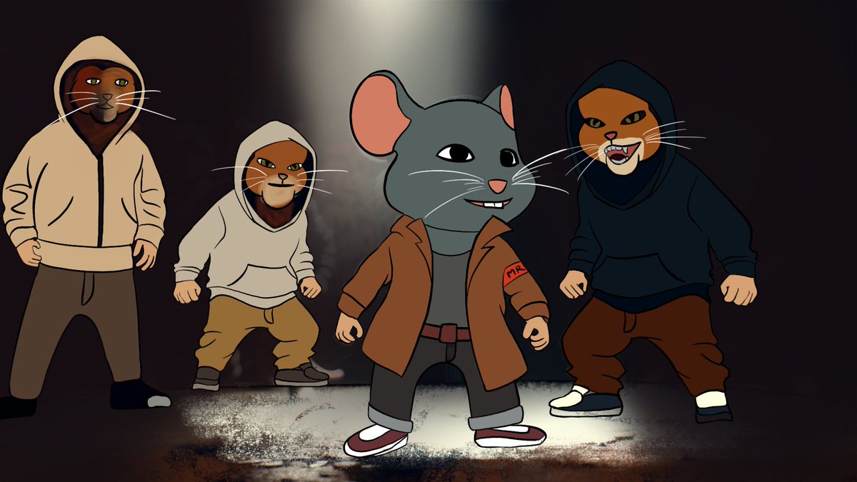 🐭⚔️ Showdown Alert! ⚔️🐭

MaxiMouse, the brave leader of the #MouseRebellion, stands fearless against a gang of street cats. The tension is thick – our mission for freedom and justice won’t be easy, but MaxiMouse isn’t backing down! 💥

🐱 The cats think they can keep us