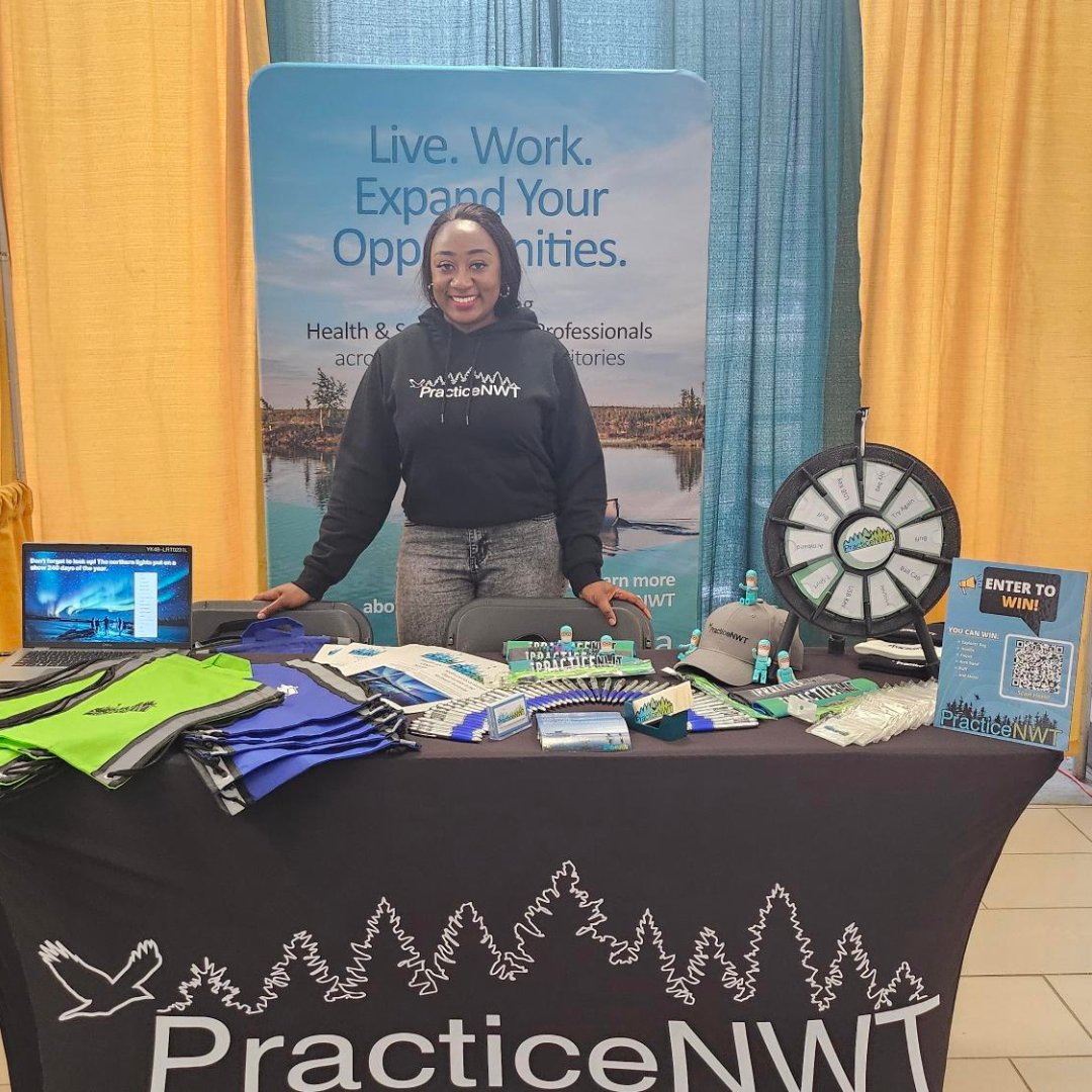 PracticeNWT's tweet photo. 🌟 Great day at the U of A Health Industry Career Fair! Samantha from PracticeNWT shared amazing career opportunities for HSS grads in the NWT. Ready to make a difference? Connect with us! #HealthCareCareers #PracticeNWT https://t.co/R8c4q6uWy4