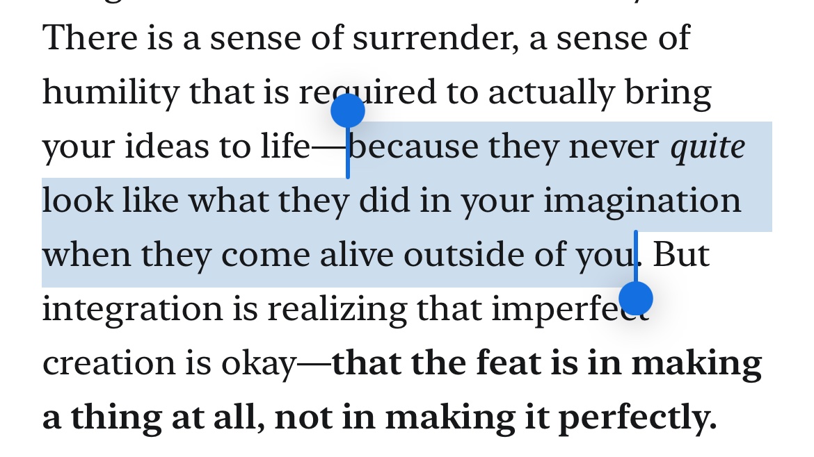 your ideas might not look like they did in your imagination when you bring them to life. make them anyway: