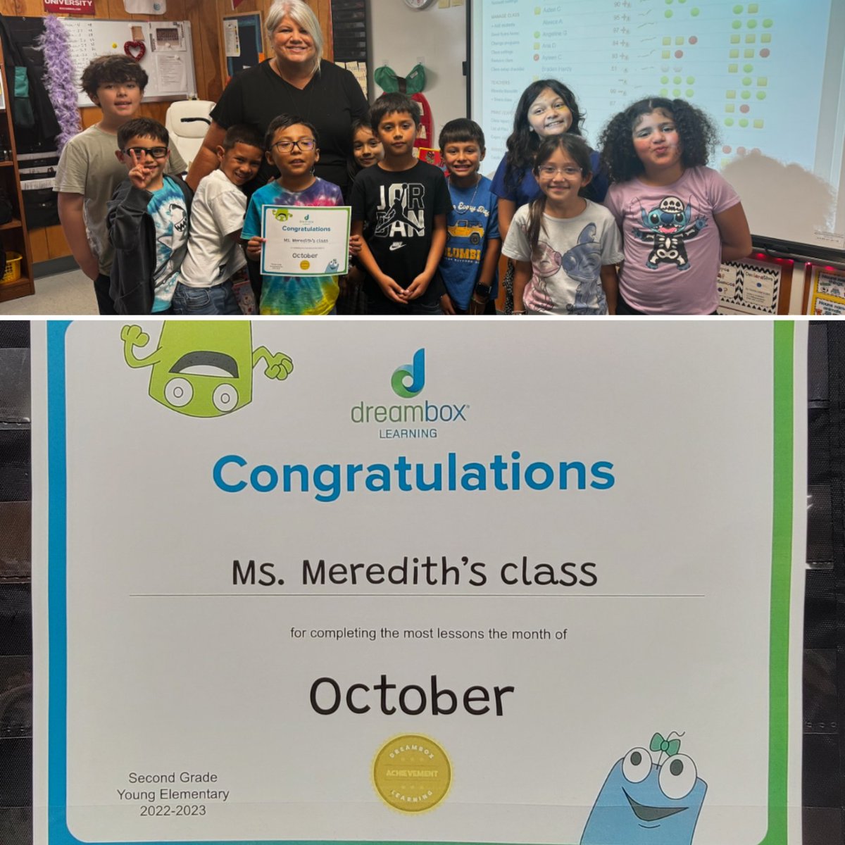 We are kind of a big deal. My second grade class at <a href="/YoungPISD/">Young Elementary</a> completed the most <a href="/DreamBox_Learn/">DreamBox Learning</a> lessons for October. Can we do it again for November? These mathematicians  are sure ready to try! <a href="/PISDESMath/">PISD Elementary Mathematics</a> #pisdmathchat
