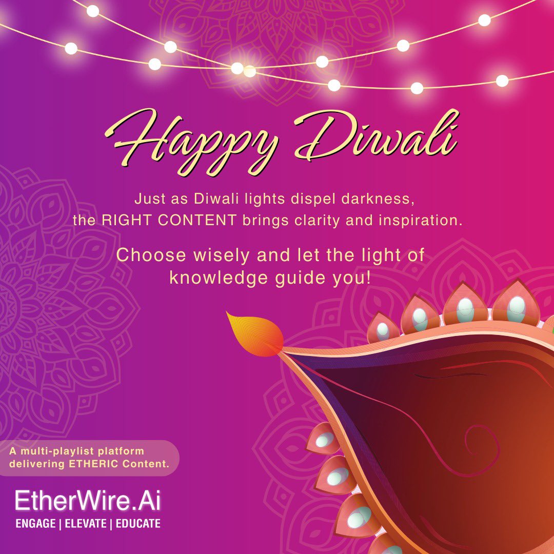 At Etherwire, we stand by our motto: Elevate | Educate | Encourage. Every episode,every playlist is crafted to inspire growth. Wishing everyone a Diwali filled with knowledge, light, and joy!

#Diwali #diwali2024 #Indianfestival #lightandwisdom #Indianpodcast #Indian  #philosophy