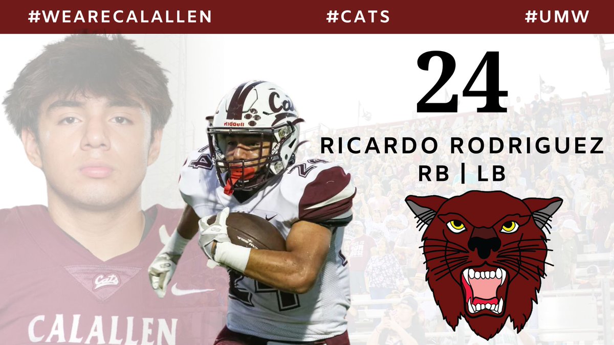 RecruitCalallen's tweet photo. Ricardo made a statement in the first game of the season with 251 yds and 2 TDs‼️🔥

Ricardo Rodriguez
RB/LB
Calallen HS (TX)
5'9" 187lbs
C/O 2026
@TheRicardo24 
https://t.co/MYHYLosnkZ

#RecruitCalallen
#WeAreCalallen
#UMW https://t.co/0ZoRlgi34O