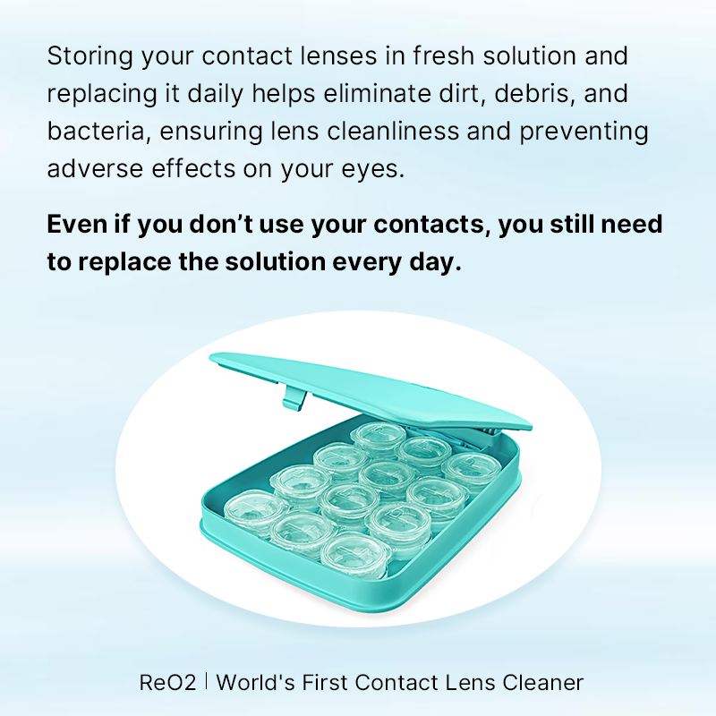 3NEyecare's tweet photo. Did you know? Even if you're storing your contact lenses in fresh solution, it's crucial to replace that solution daily. This helps prevent bacteria buildup and keeps your lenses clean and safe! 💧✨ #ContactLensCare https://t.co/eRGW13MeGt