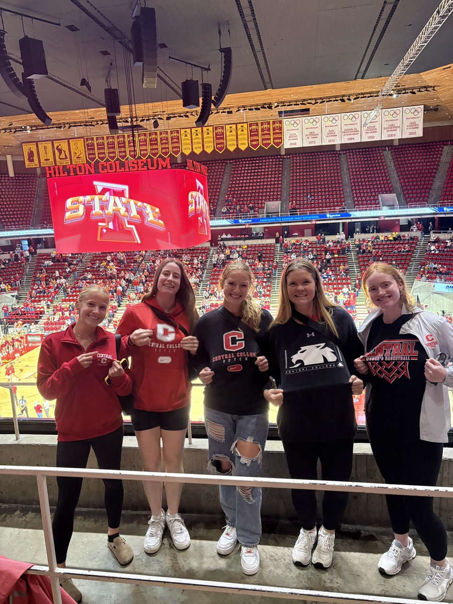 Some of <a href="/CentralWSoc/">Central WSoc</a>  cheering on <a href="/CentralDutchWBB/">Central Women's Basketball</a> at Hilton!