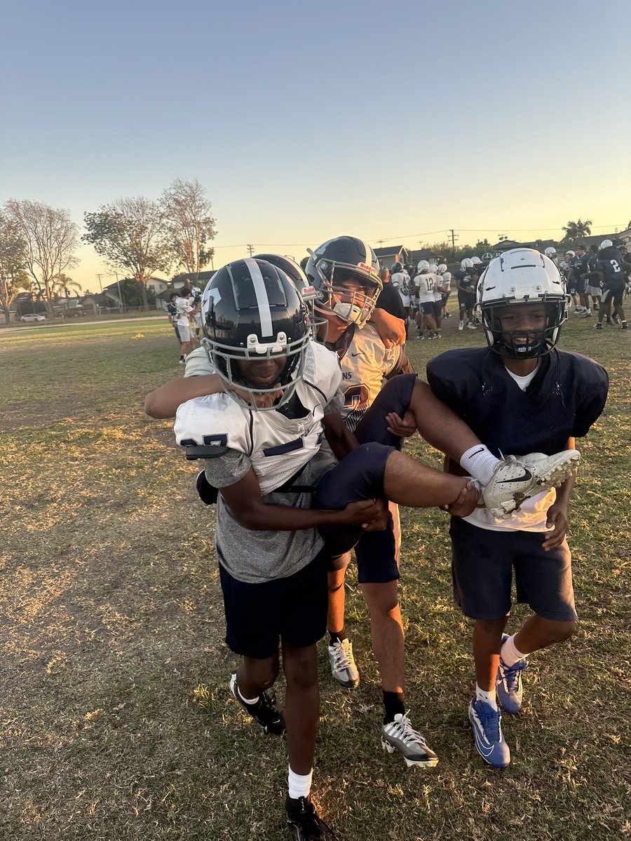 SoonsFootball's tweet photo. One of the fun traditions at Mayfair. On the final regular season practice for our seniors they get carried off the field in style. #UNCOMMON https://t.co/oE59B4Dpoc