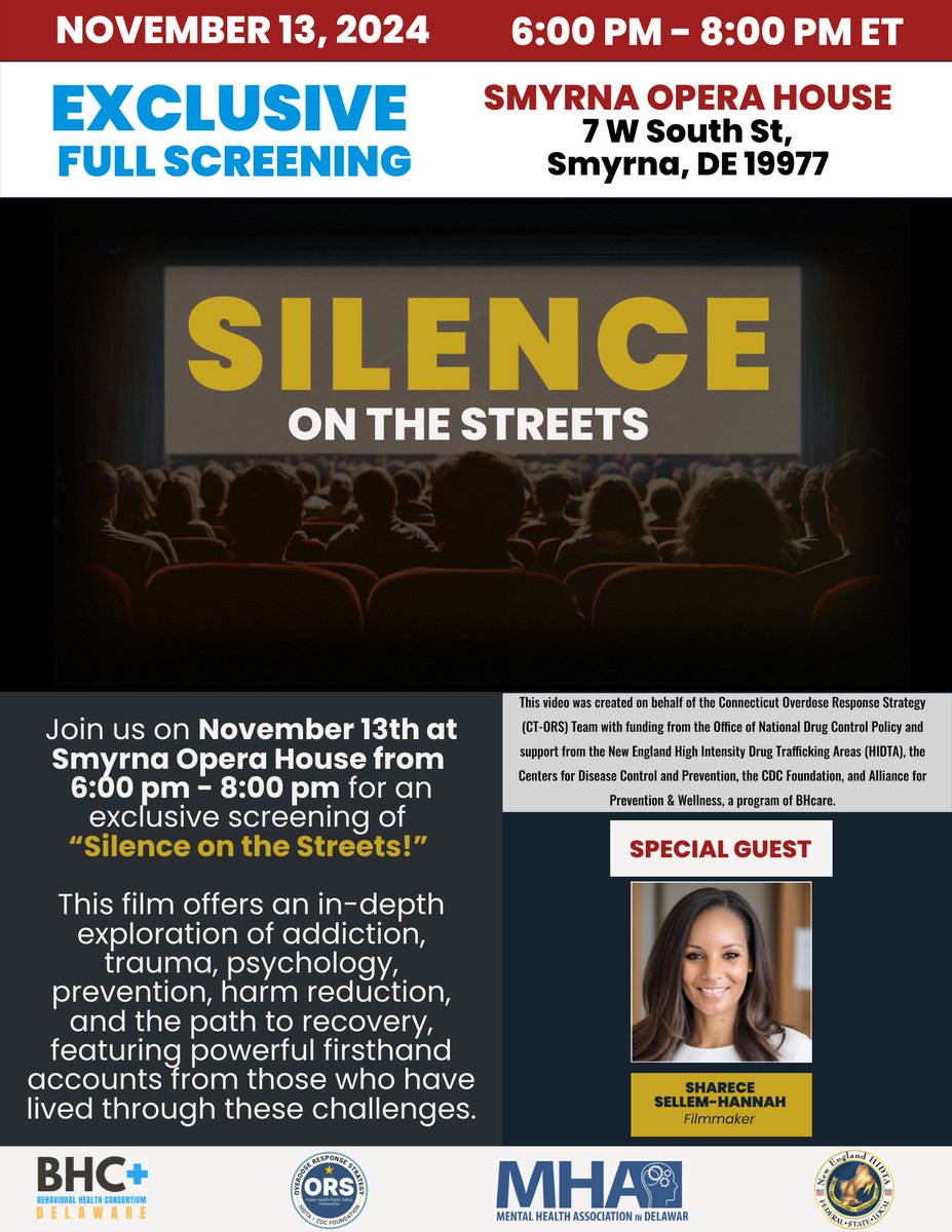 bhcdelaware's tweet photo. Join us on November 13th at 6:00 pm at the Smyrna Opera House for an exclusive Silence on the Streets screening! We hope to see you there! 

Register here: https://t.co/F0fBfqAiHM https://t.co/40TcIdBGTt