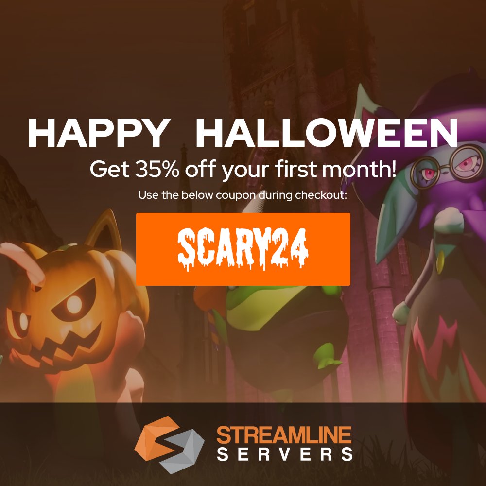 Happy Halloween!
Get 35% off ALL game servers with promo code SCARY24 during checkout.
streamline-servers.com/game-servers