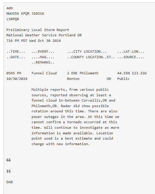 NWS Portland tweet media