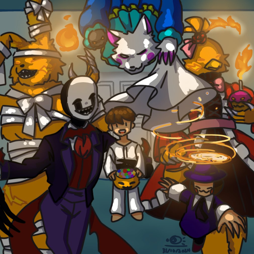 HMoon_LSun's tweet photo. 👻🎃🍬
#fnaf4 #fnaffanart #cryingchild
#jackobonnie #jackochica
#nightmarionne #nightmaremangle #nightmareballoonboy https://t.co/vD84zuxjIe