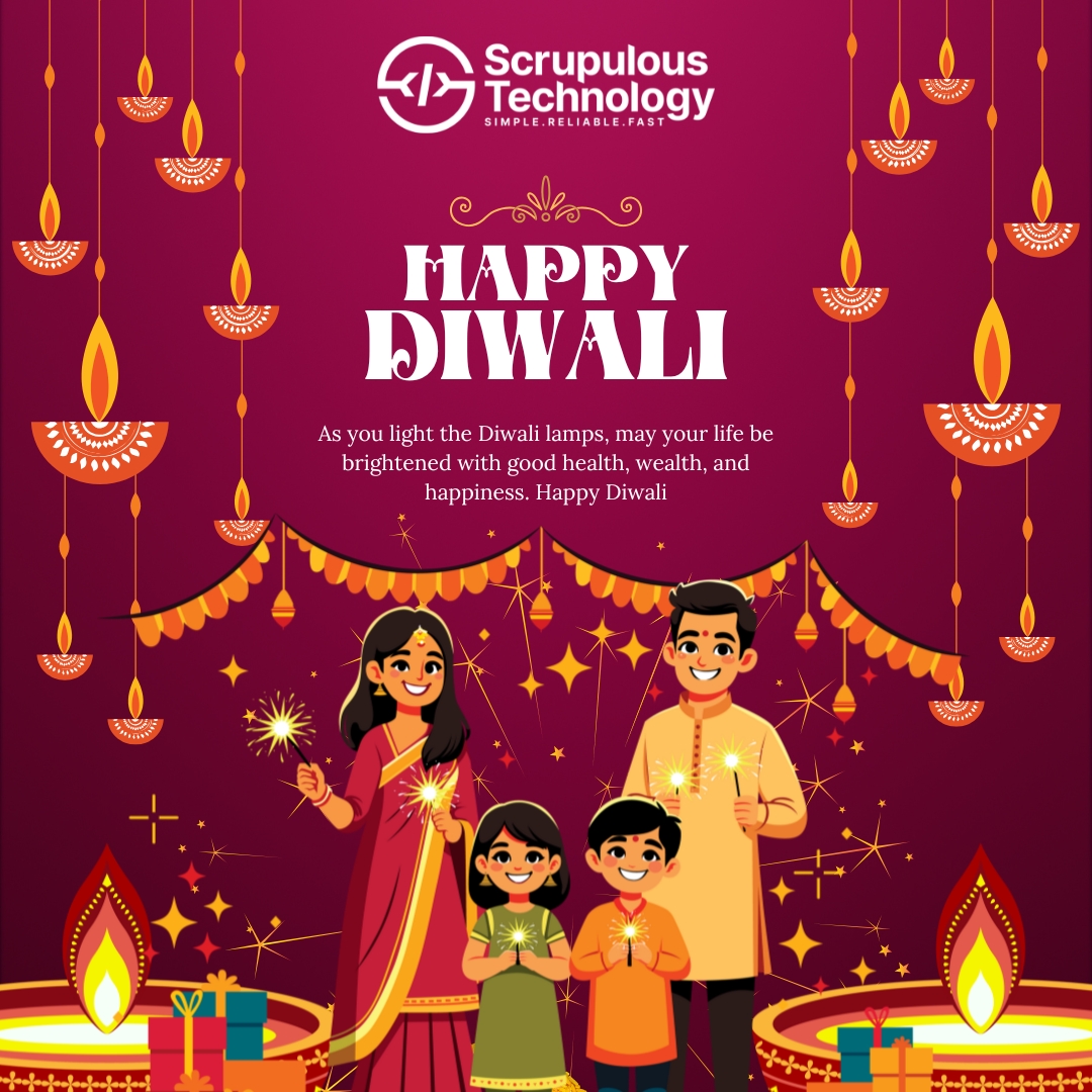 ScrupulousTech's tweet image. 🌟 Happy Diwali from Scrupulous Technology! 🌟 

Wishing you and your family a Diwali filled with happiness, health, and harmony! 

#HappyDiwali #FestivalOfLights #ScrupulousTechnology #ProsperityAndProgress #InnovationIlluminated 🪔🎇