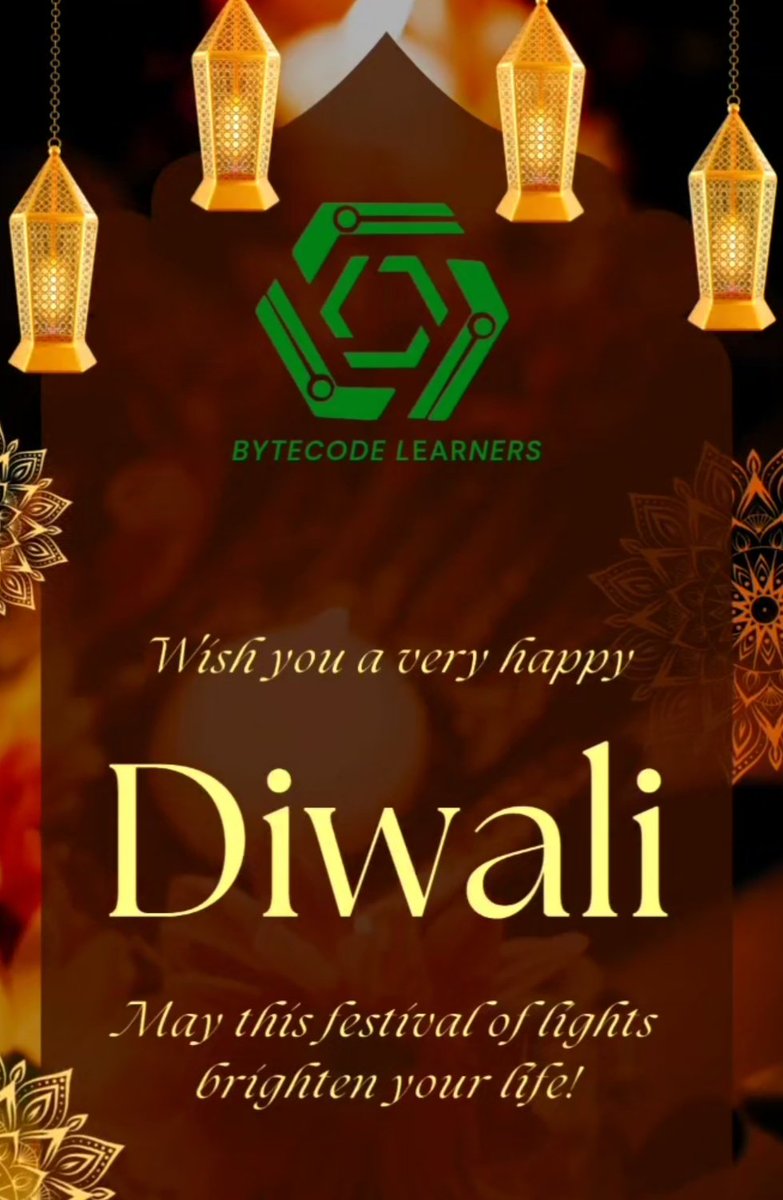 ByteCodeLearner's tweet image. 🎇🪔Happy Diwali 🪔 🎇
🕯️May this festival of lights inspire creativity and spark new beginnings in your tech journey!🧨🧨
#diwali #happydiwali🎉 #festival #india #diwalidecorations #diwaligifts🎁 #diwalivibes #diwalidecor #deepavali #instagood #ᴅɪʏᴀ🪔 #festivevibes💫