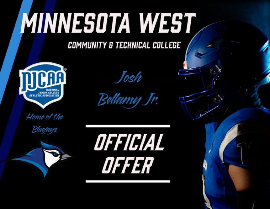 Josh Bellamy Jr. (@joshbellamyjr1) on Twitter photo Blessed to recieve an offer from Minnesota West <a href="/H2_Recruiting/">Hasani (H2) | Football Recruiting</a> <a href="/OBallcoach/">Coach Berry</a> <a href="/coachd_dub/">Danny Williams</a> <a href="/polk_way/">PolkWay</a> <a href="/cadelawson2/">Cade Lawson</a> Blessed to recieve an offer from Minnesota West <a href="/H2_Recruiting/">Hasani (H2) | Football Recruiting</a> <a href="/OBallcoach/">Coach Berry</a> <a href="/coachd_dub/">Danny Williams</a> <a href="/polk_way/">PolkWay</a> <a href="/cadelawson2/">Cade Lawson</a>