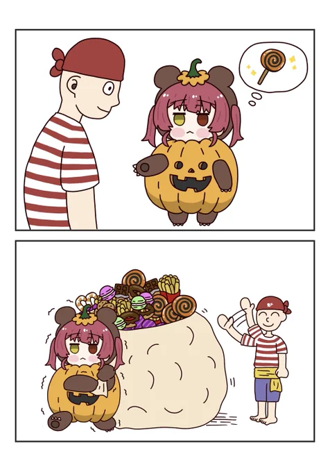 クマリンと一味とハロウィン🎃 #マリンのお宝 