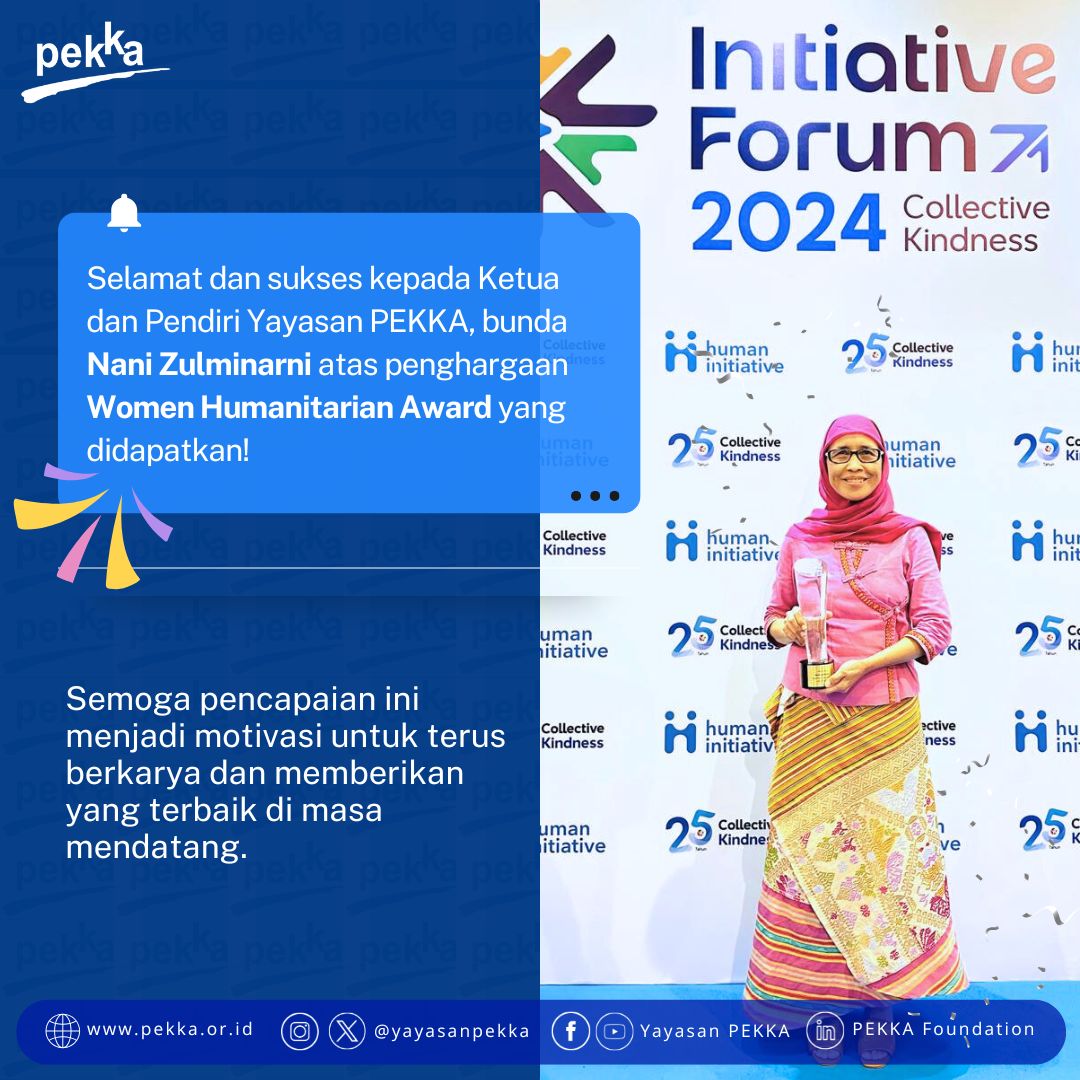Keluarga besar Yayasan PEKKA mengucapkan selamat dan sukses kepada bunda @nanizulminarni atas penghargaan Woman Humanitarian Award yang didapatkan pada Initiative Forum 2024!

#womanhumanitarian 
#Initiativeforum
