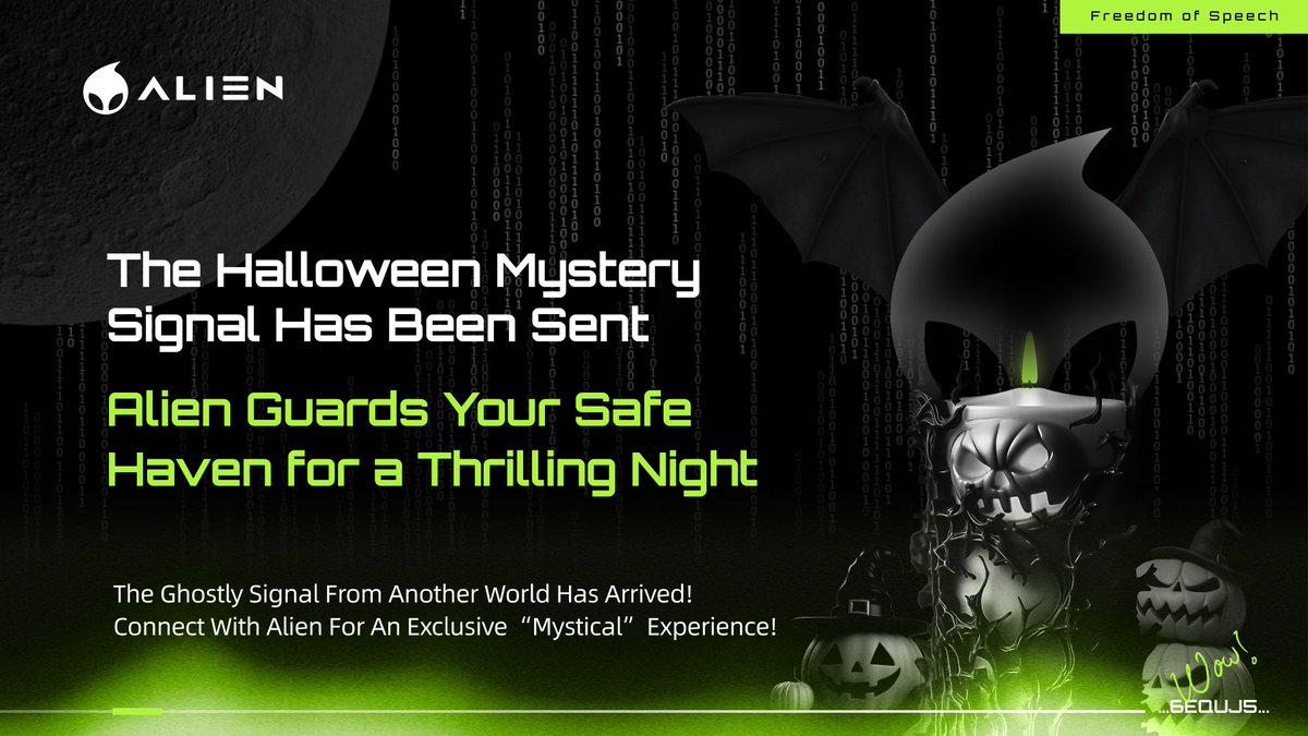 jmbaishitong's tweet photo. 👻 The Halloween mystery signal has been sent!
🚀 Alien Chat is your safe haven for a thrilling night.
🌕 Connect with Alien for a ghostly and exclusive "mystical" experience! 🎃🛡️
#HalloweenMystery #AlienChat #ThrillingNight #MysticalExperience #FreedomOfSpeech https://t.co/PfJL4gJxvz
