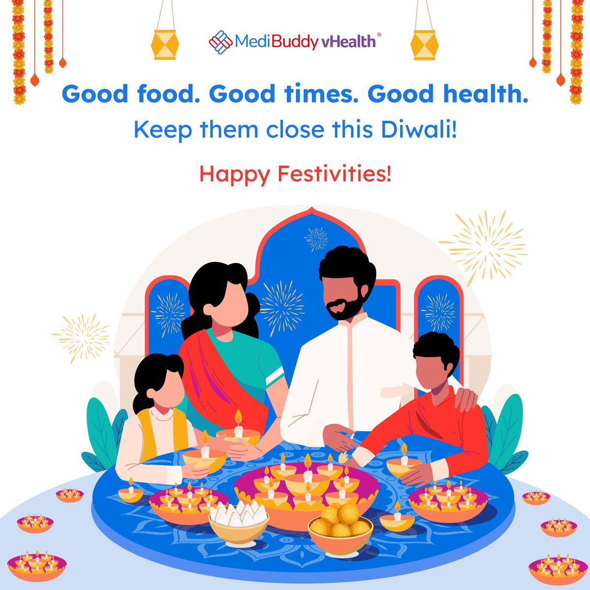 Wishing everyone a joyous Diwali. May this festival bring peace, prosperity and good health to all. #HappyDiwali

#MediBuddyvHealth #Diwali2024