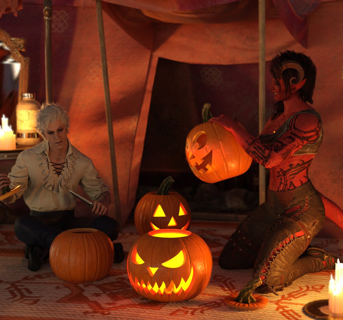 "Fangs! Isn't pumpkin-carving so fun?!"

🎃 Happy Halloween! 🎃