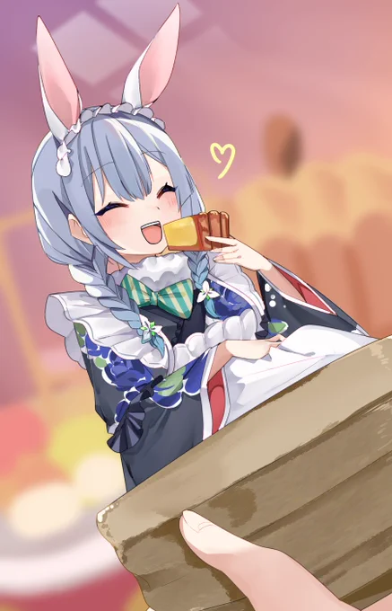 「美味しいのくれなかったらイタズラするぞ!」ハロウィンはお月様のカフェでたまうさミニちぇとおやつにしましょ!たまうさちぇとミニライバーボイスの感想とハロウィンの絵を一挙に解決しようとした結果の絵です#はかせレポート #HappyHalloween 