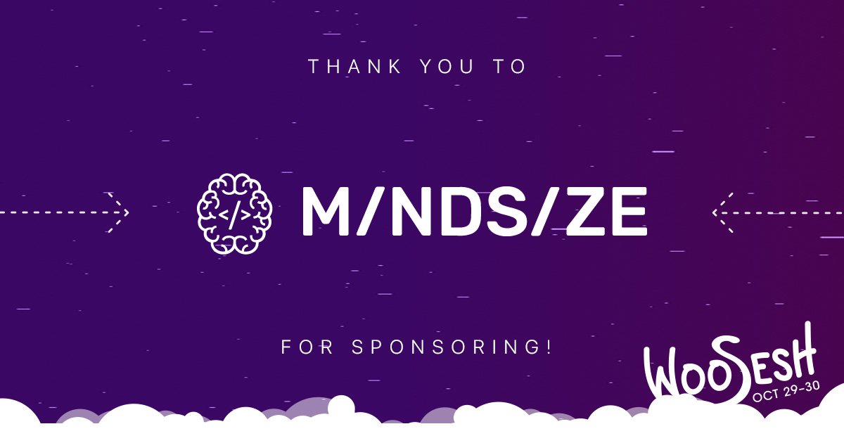 WooSesh's tweet image. We are so lucky to have @mindsizeme as a #WooSesh 🌟 Sponsor!🌟 Give them a shout out 📢 and visit them at mindsize.com/?utm_source=Wo…