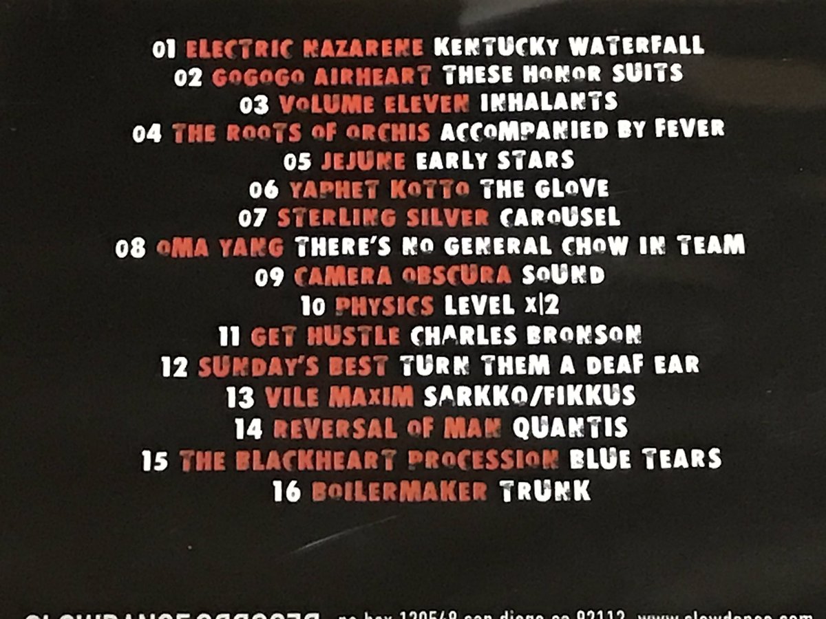 V.A. / Che Fest 1999 (1999)
おはようございます🥷
slowdance recordsリリースエモバンドLiveコンピ盤からスタート🎸

サンディエゴのChe Cafeという大学内の施設で開催されたフェスの模様を収録したコンピで、Jejune等エモバンド他の当時のLiveが聴けます
#EmoCDjunkie
youtu.be/zqShzApwxlo?si…