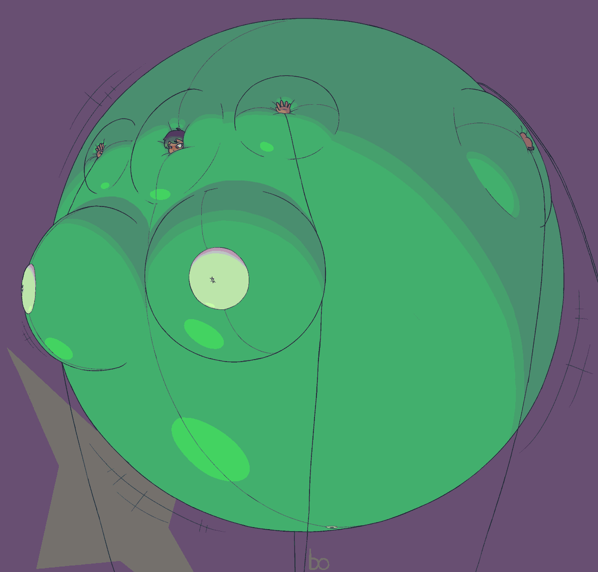 bo_the_sno's tweet photo. Juli's Halloween costume this year seems entirely unorthodox. Green? The concept of green? A green planet of some kind? Even she doesn't look sure about this. Maybe our resident expert on green @astralantipode will have some insight. https://t.co/IKpRXog9Ts