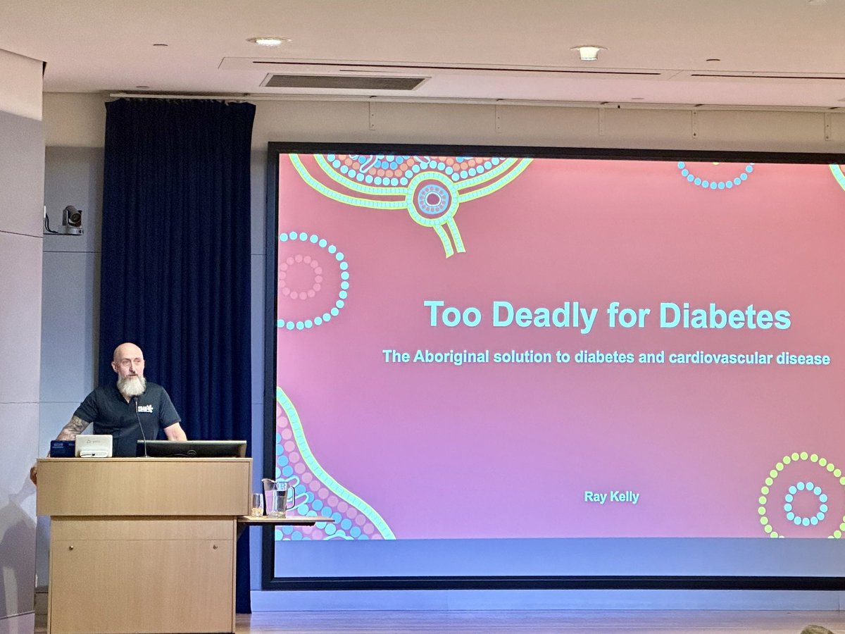 SydCV_Symposium's tweet photo. Next up: Ray Kelly with the talk ‘Too Deadly: The Aboriginal solution to diabetes and cardiovascular disease’ https://t.co/pMe3pYJHzE