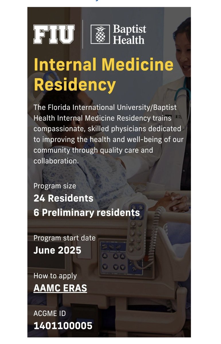 ✨New IM Residency Program ✨
#Match2025 #internalmedicine #ecfmg 
#insidethematch #ms4 #MedTwitter
