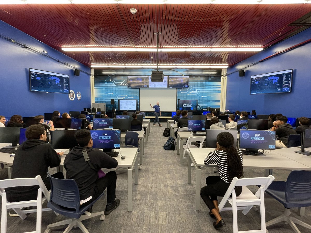 MichaelSakowicz's tweet photo. An incredible experience for @CTEMiami @MDCPS @MDCPSNorth students all around last Friday at the @MDCollege #Wolfson Hackathon! Students saw Finance, AI, Marketing and many other aspects of cybersecurity in action! We also saw robot doggies! @IprepNorth had an amazing day! https://t.co/sSpPUW0kXc