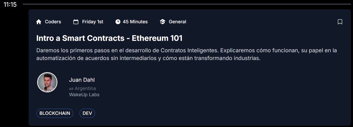 ¡Nos vemos este viernes en <a href="/labitconf/">LABITCONF</a>! 🙌

Sumate al workshop de #smartcontracts con <a href="/Juandahl/">Juan Dahl</a>🚀✨

Hablaremos sobre:

🔹 Arquitectura #Blockchain
🔹 Solidity: Conceptos básicos
🔹 <a href="/OpenZeppelin/">OpenZeppelin</a> y tokens ERC-20
🔹 Testing y Deploy de Smart Contracts

¡Te esperamos!

👉