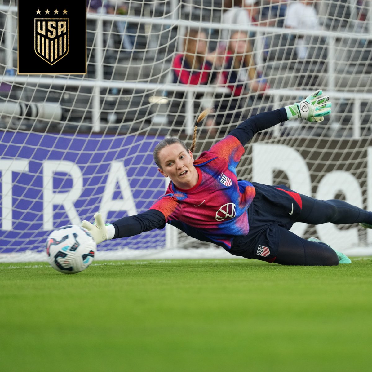 USWNT's tweet photo. ✅ First caps
✅ First starts

Congrats to Mandy, Eva, and Alyssa! https://t.co/lNuxaqslZo