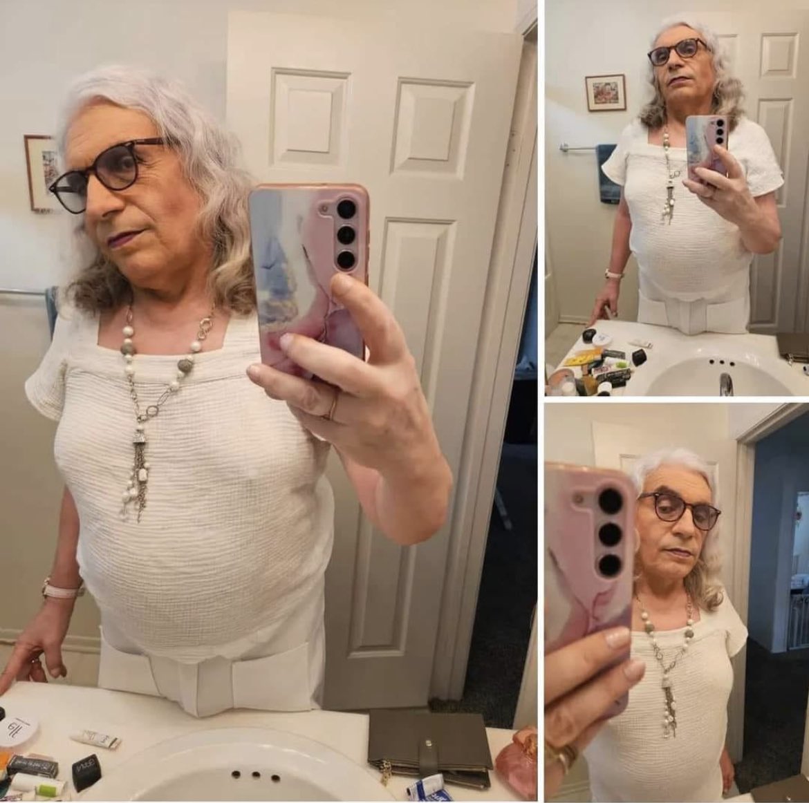 josh_seiter's tweet photo. The woke mob wants you to believe this a woman, and not a man in drag. Which is it? https://t.co/VjUvWn4im2