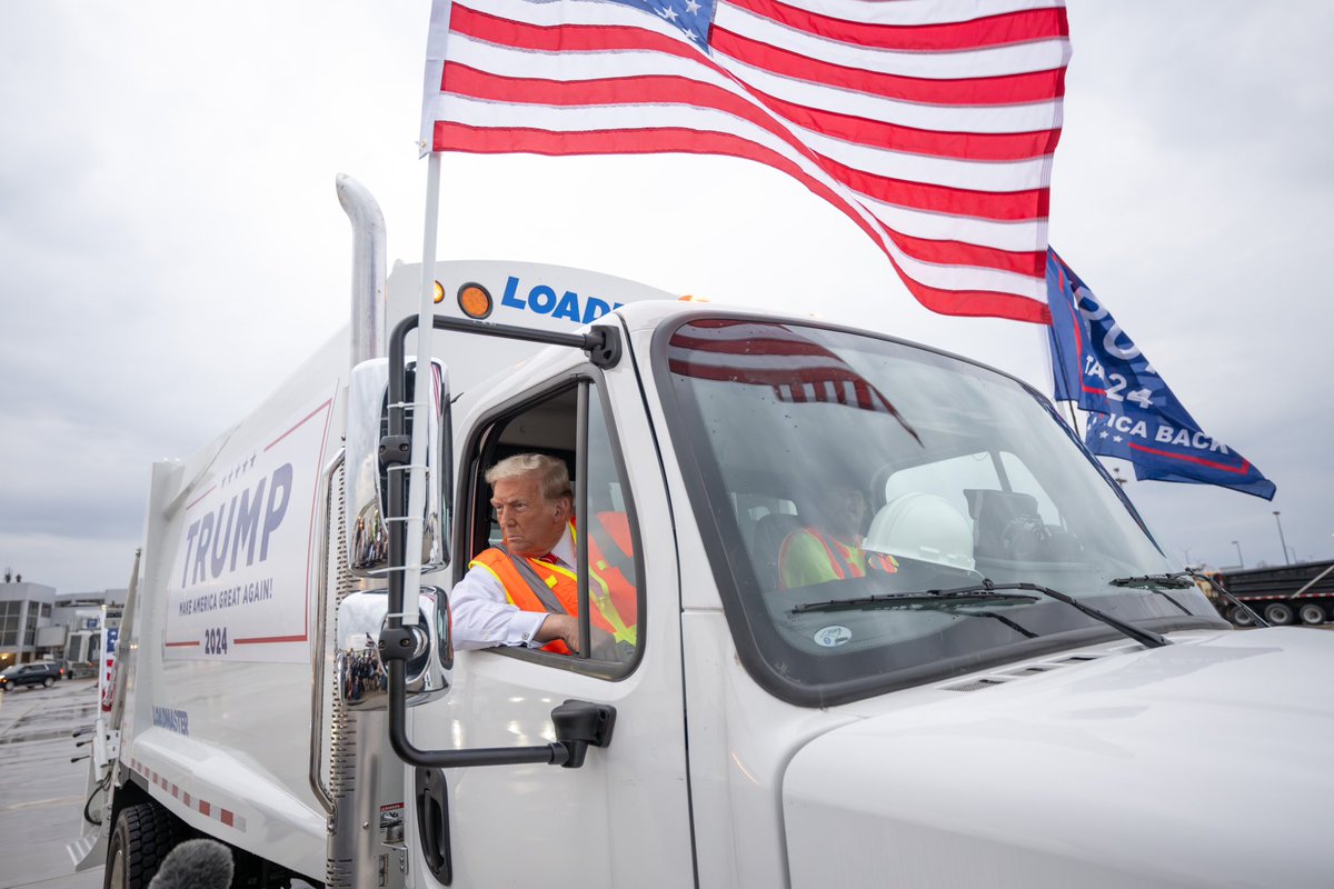 TeamTrump's tweet photo. Kamala &amp; Biden call millions of Americans “garbage.”

President Trump calls them Patriots. https://t.co/RBEeVyJ5bi