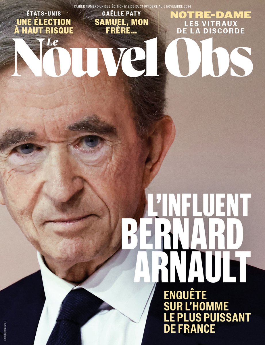 Cécile Prieur (@cecileprieur) on Twitter photo Furieux de la dissolution, Bernard Arnault a utilisé tout son pouvoir auprès d'Emmanuel Macron pour éviter un gouvernement de gauche et des hausses d’impôts. Révélations sur l’influence politique du patron de LVMH, à la Une du <a href="/Le_NouvelObs/">Le Nouvel Obs</a> Furieux de la dissolution, Bernard Arnault a utilisé tout son pouvoir auprès d'Emmanuel Macron pour éviter un gouvernement de gauche et des hausses d’impôts. Révélations sur l’influence politique du patron de LVMH, à la Une du <a href="/Le_NouvelObs/">Le Nouvel Obs</a>